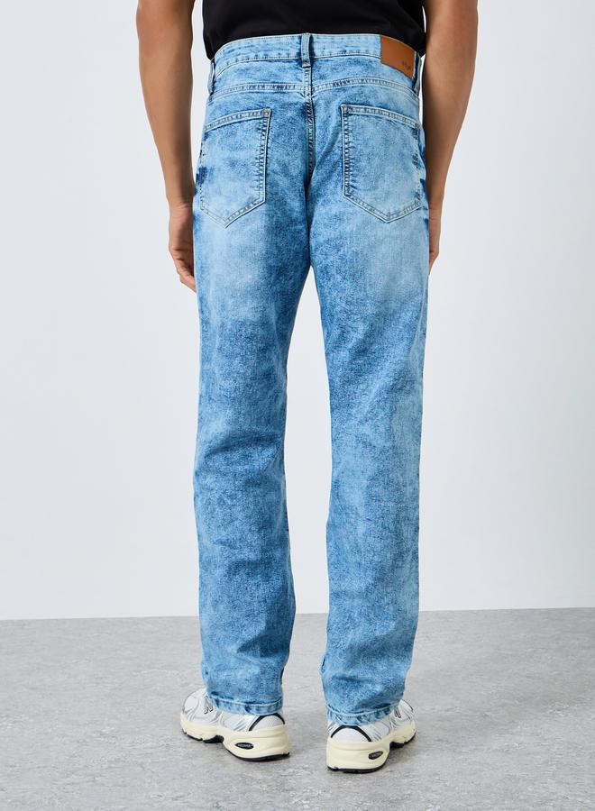 Styli Men Light Blue Mid-Wash Relaxed Fit Jeans - Image 3